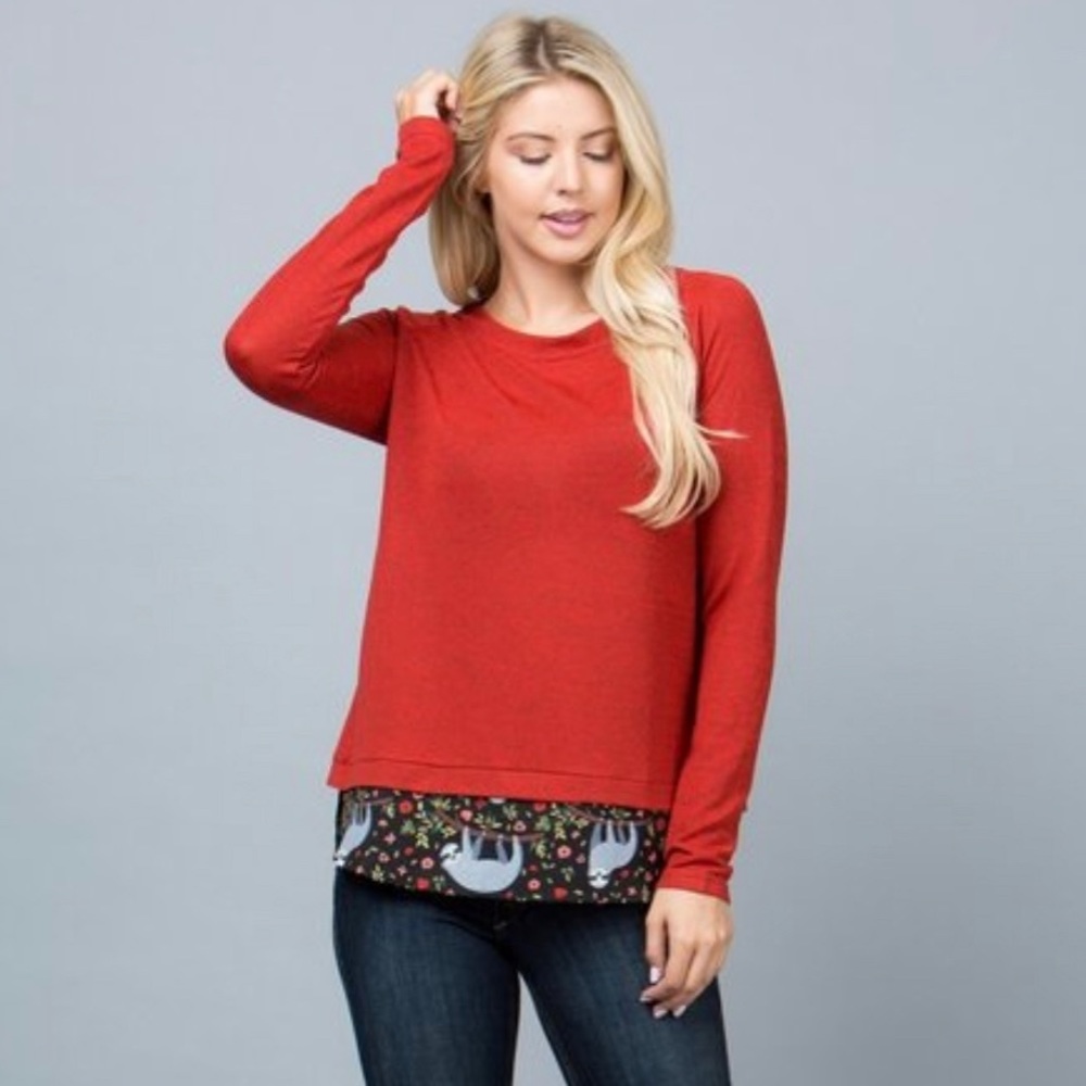 HP 🎈/Sloth print sweater with peakaboo vent - Picture 4 of 8